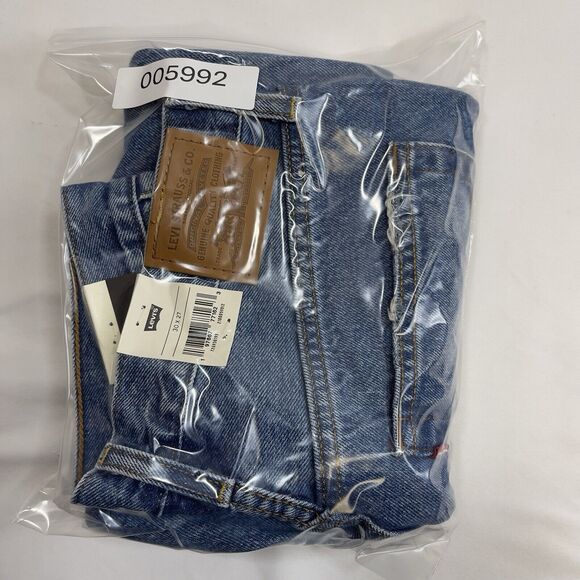 Levis Jeans Women 30 Blue Ribcage Straight Ankle Destroy Grunge Premium Denim - Picture 16 of 16